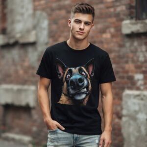 Playera Estampada Perro Negro