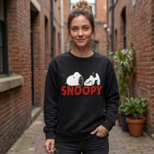 Sudadera Snoopy Negra Unisex